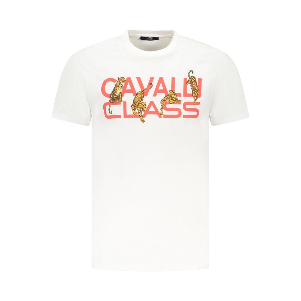 Cavalli Class White Cotton Men T-Shirt Mens T-Shirt