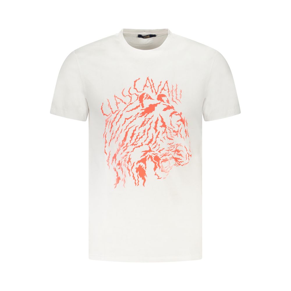 Cavalli Class White Cotton Men T-Shirt Mens T-Shirt