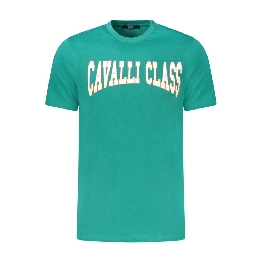Cavalli Class Verde Cotton Men Shirt Mens T-Shirt