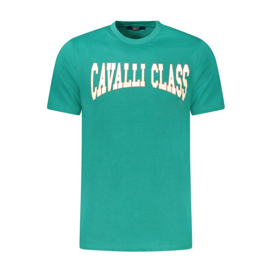 Cavalli Class Verde Cotton Men Shirt Mens T-Shirt
