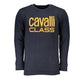 Cavalli Class Blue Cotton Men Sweater Mens Sweater