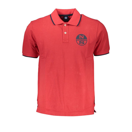 North Sails Red Cotton Polo Shirt Mens T-Shirt