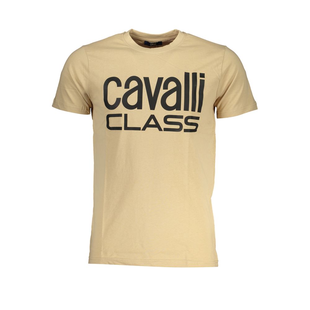 Cavalli Class Beige Cotton T-Shirt Mens T-Shirt
