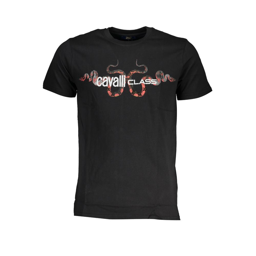 Cavalli Class Black Cotton T-Shirt Mens T-Shirt