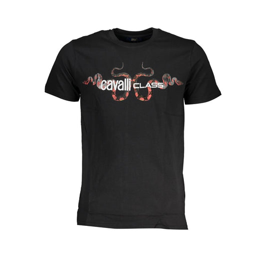 Cavalli Class Black Cotton T-Shirt Mens T-Shirt