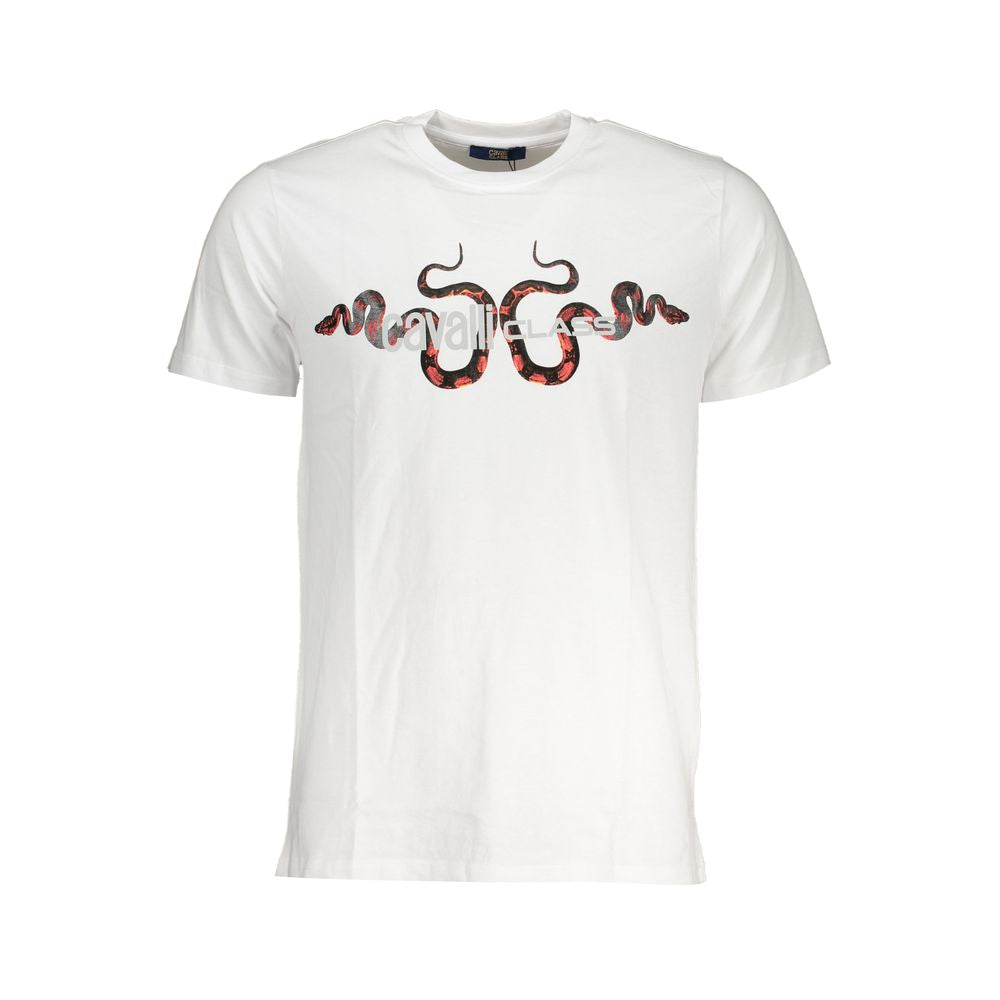 Cavalli Class White Cotton T-Shirt Mens T-Shirt
