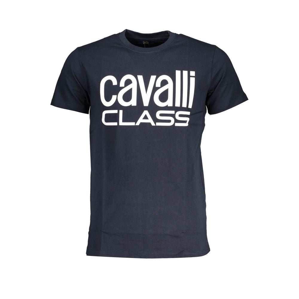 Cavalli Class Blue Cotton T-Shirt Mens T-Shirt