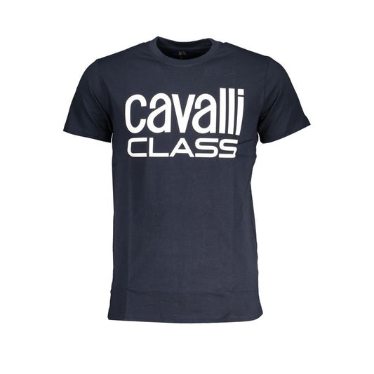 Cavalli Class Blue Cotton T-Shirt Mens T-Shirt