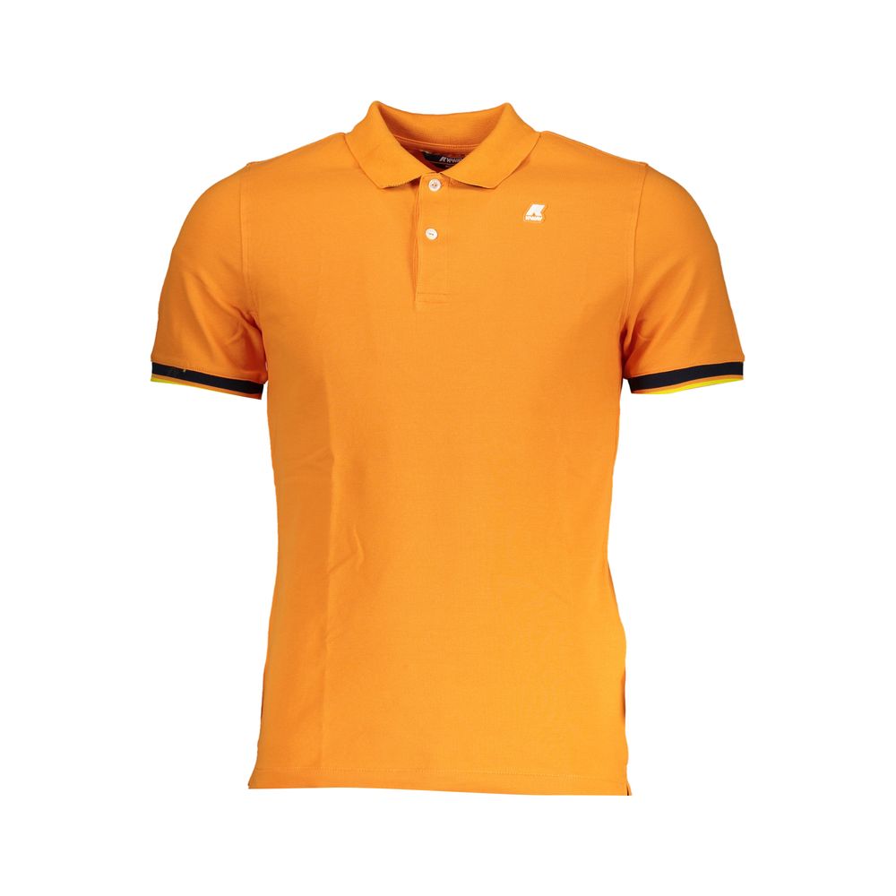 K-WAY Vibrant Orange Contrast Detail Polo Mens T-Shirt