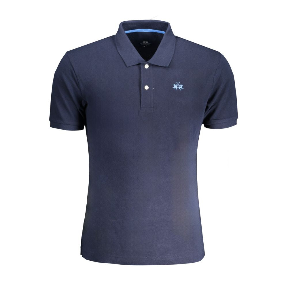 La Martina Blue Cotton Polo Shirt Mens T-Shirt