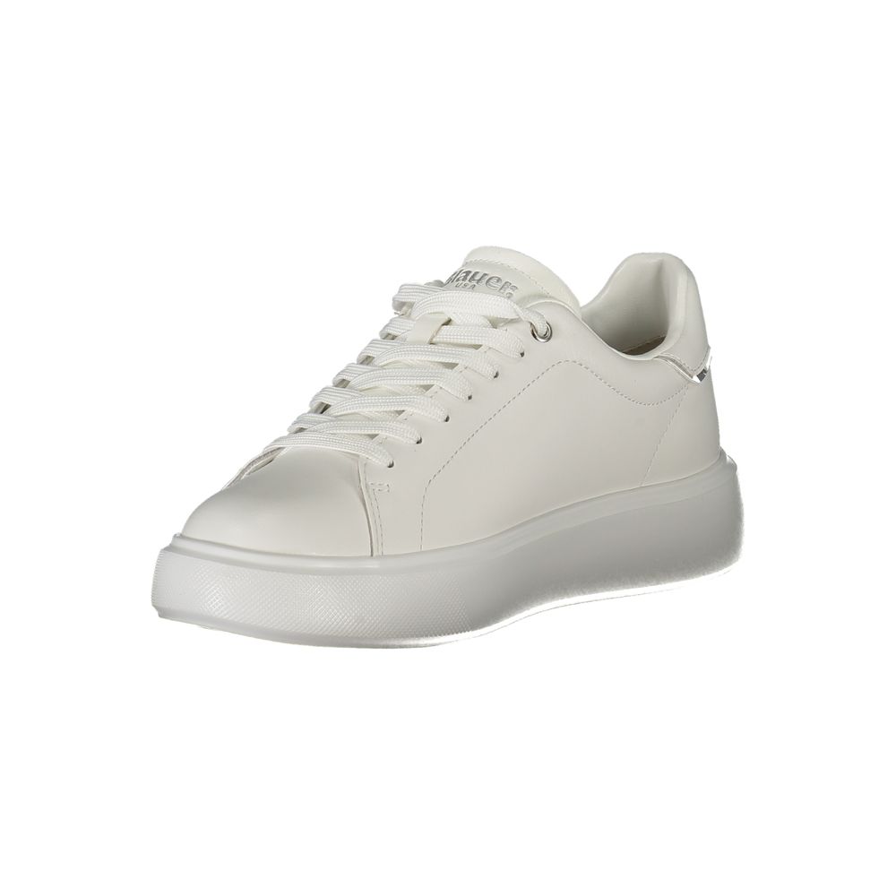 Blauer White Polyester Sneaker