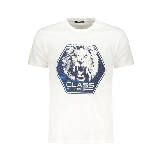 Cavalli Class White Cotton Men T-Shirt Mens T-Shirt