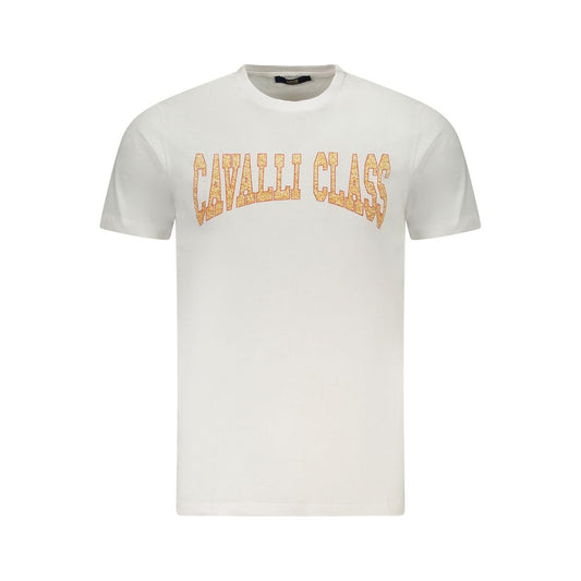 Cavalli Class White Cotton Men T-Shirt Mens T-Shirt