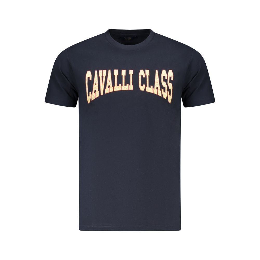 Cavalli Class Blue Cotton Men T-Shirt Mens T-Shirt