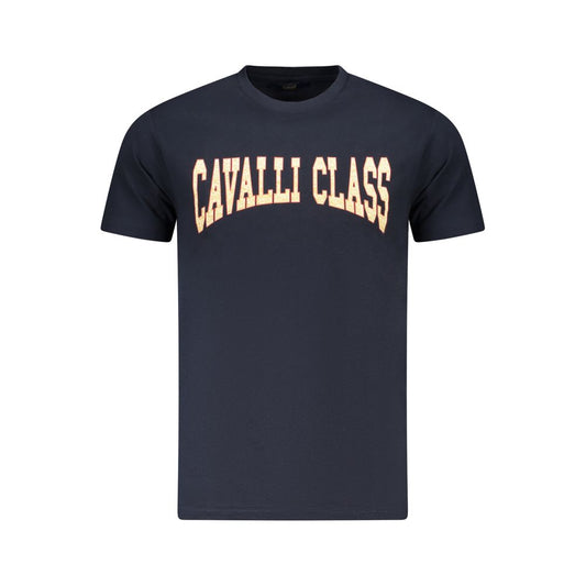 Cavalli Class Blue Cotton Men T-Shirt Mens T-Shirt
