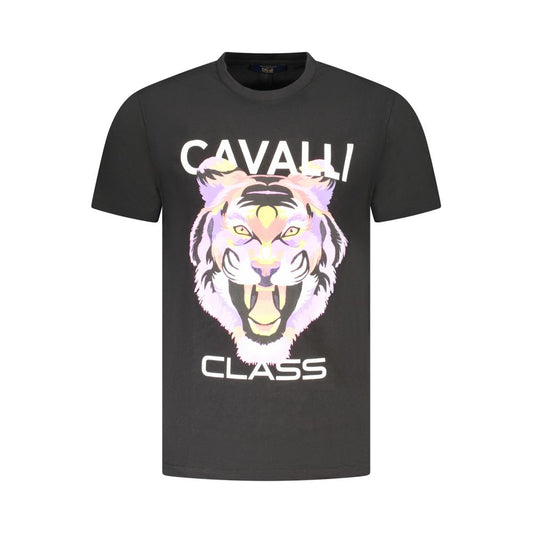Cavalli Class Black Cotton Men T-Shirt Mens T-Shirt
