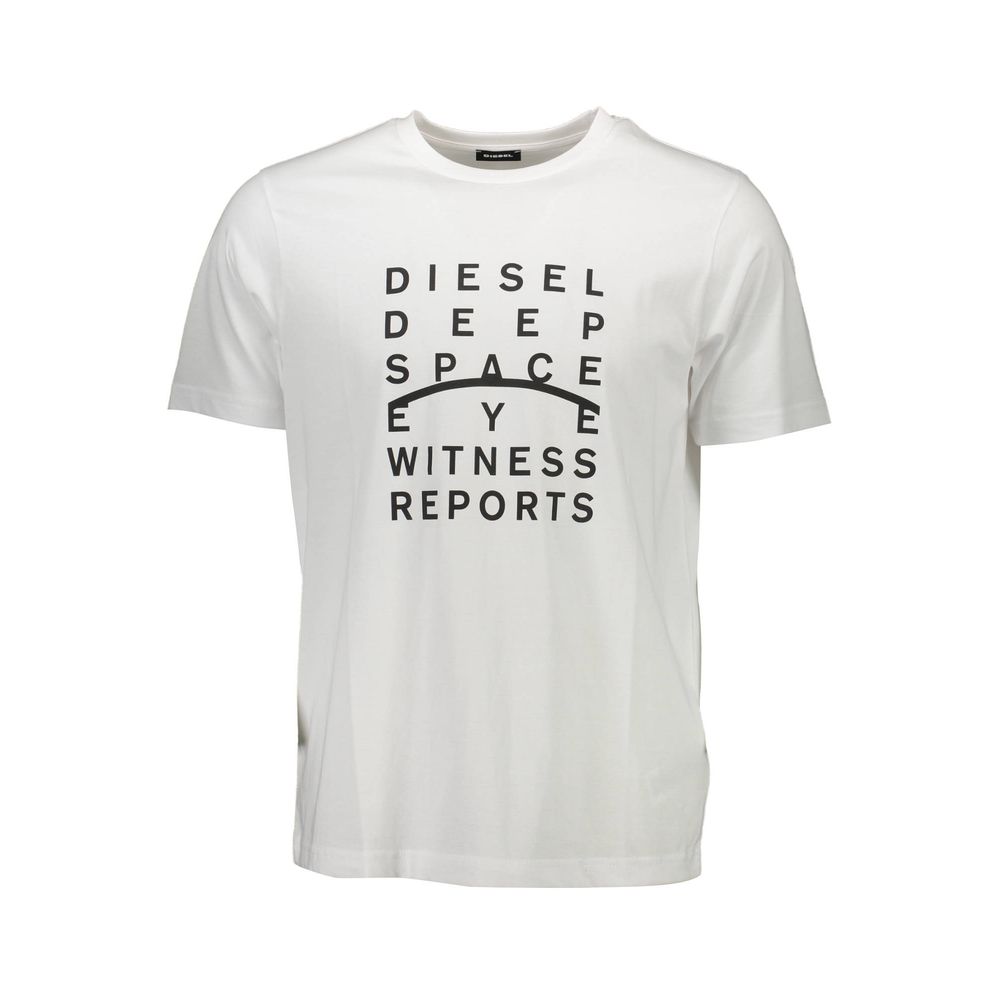 Diesel White Cotton Men T-Shirt Mens T-Shirt