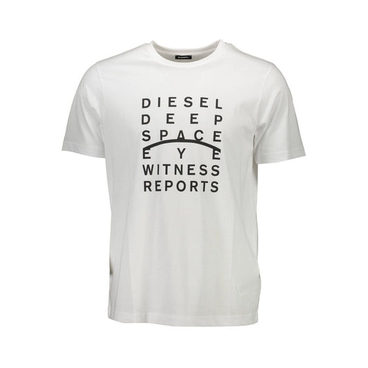 Diesel White Cotton Men T-Shirt Mens T-Shirt