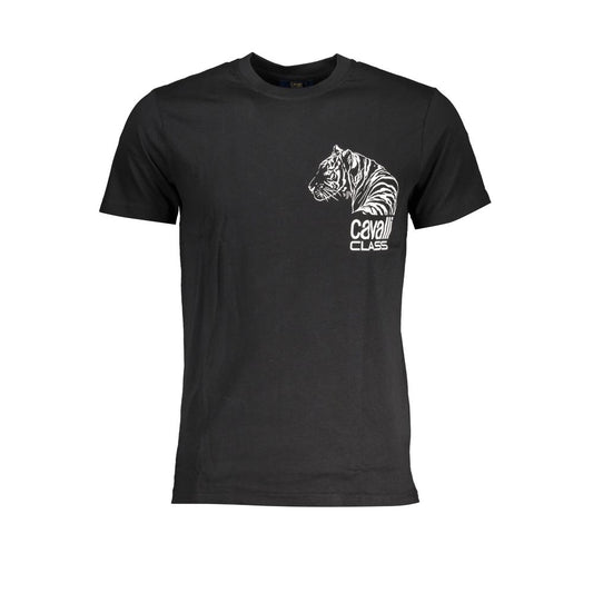 Cavalli Class Black Cotton T-Shirt Mens T-Shirt