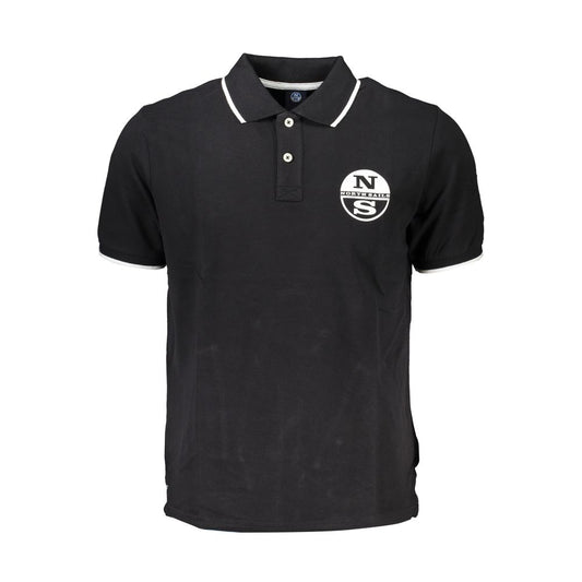 North Sails Black Cotton Polo Shirt Mens T-Shirt
