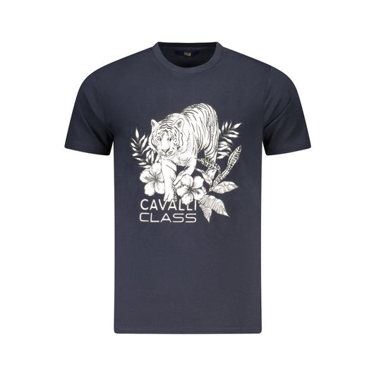 Cavalli Class Blue Cotton Men T-Shirt Mens T-Shirt