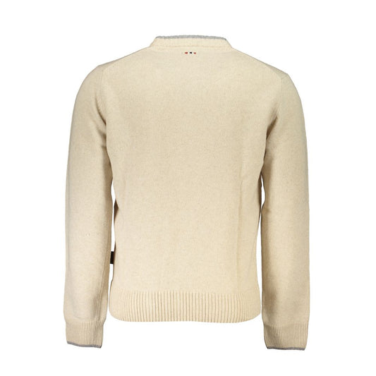 Napapijri Beige Fabric Men Sweater Mens Sweater