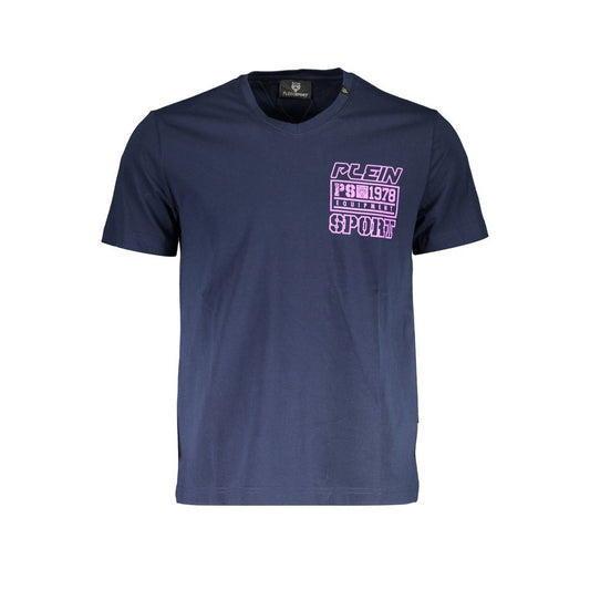 Plein Sport Blue Cotton Men T-Shirt Mens T-Shirt