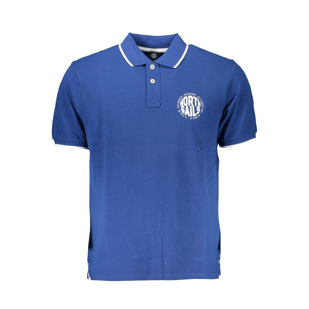 North Sails Blue Cotton Polo Shirt Mens T-Shirt
