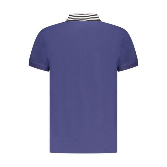 Cavalli Class Blue Cotton Polo Shirt