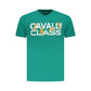 Cavalli Class Green Cotton Men T-Shirt Mens T-Shirt
