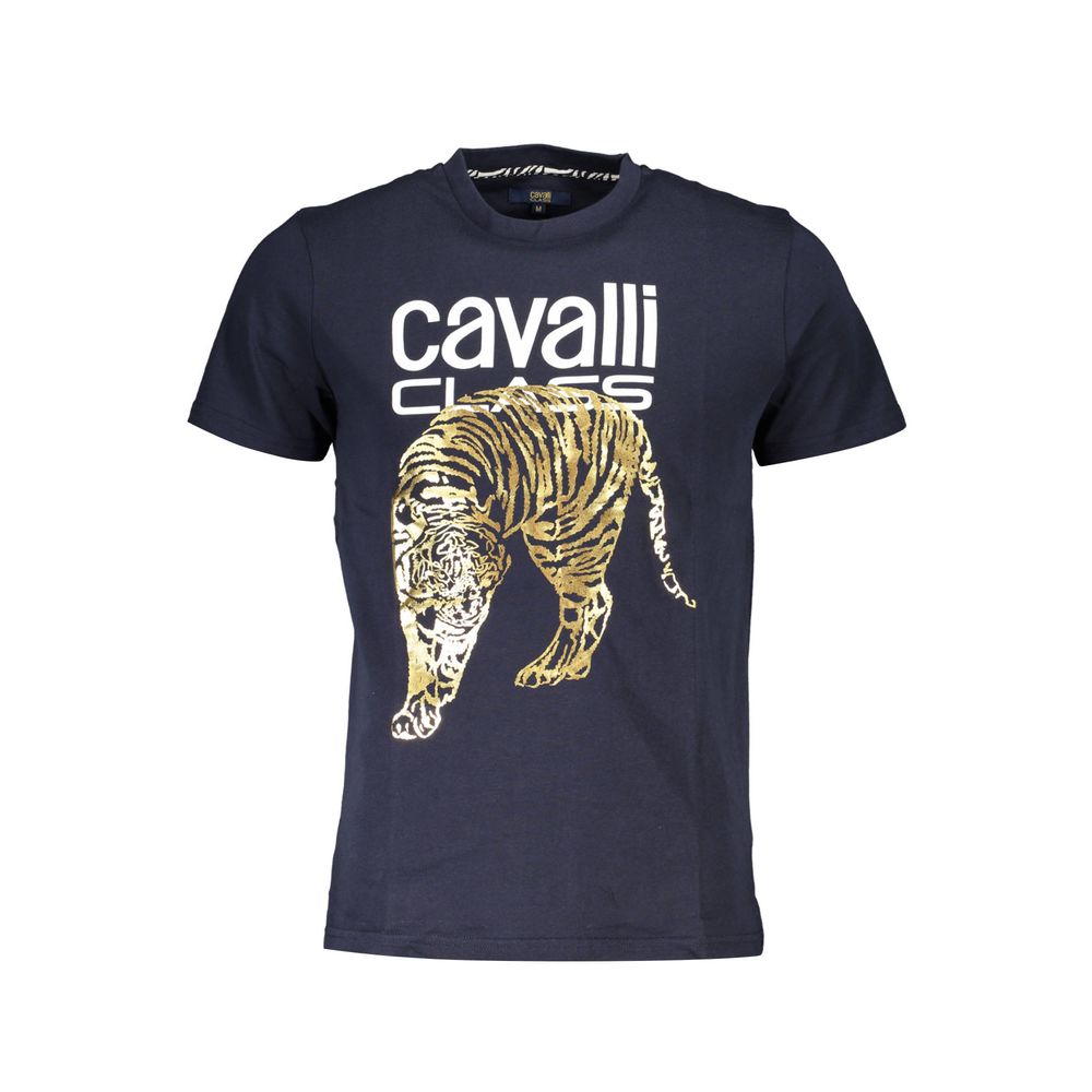 Cavalli Class Blue Cotton Men T-Shirt Mens T-Shirt
