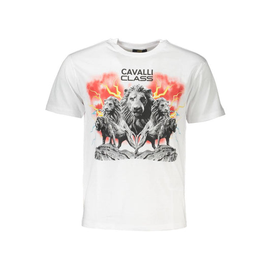 Cavalli Class White Cotton Men T-Shirt Mens T-Shirt