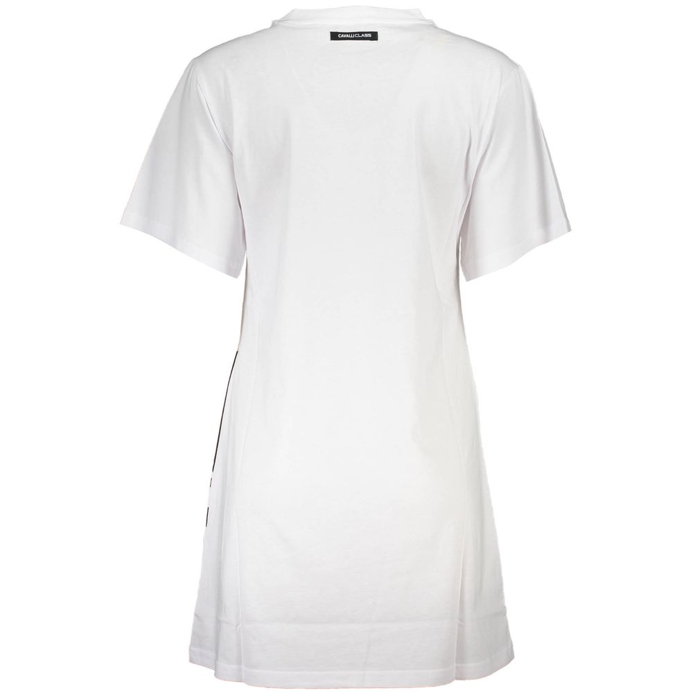 Cavalli Class White Cotton Dress