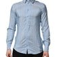 Dolce & Gabbana Blue Striped MARTINI Long Sleeves Dress Shirt