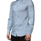 Dolce & Gabbana Blue Striped MARTINI Long Sleeves Dress Shirt