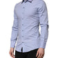 Dolce & Gabbana Blue Cotton SICILIA Long Sleeves Dress Shirt