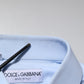 Dolce & Gabbana Sky Blue Cotton GOLD Long Sleeves Dress Shirt