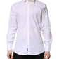 Dolce & Gabbana White Cotton GOLD Long Sleeves Dress Shirt