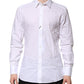 Dolce & Gabbana White Cotton GOLD Long Sleeves Dress Shirt