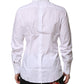 Dolce & Gabbana White Cotton GOLD Long Sleeves Dress Shirt