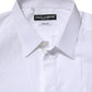 Dolce & Gabbana White Cotton GOLD Long Sleeves Dress Shirt