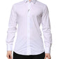Dolce & Gabbana White Cotton GOLD Long Sleeve Men Dress Shirt