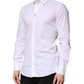 Dolce & Gabbana White Cotton GOLD Long Sleeve Men Dress Shirt