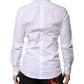 Dolce & Gabbana White Cotton GOLD Long Sleeve Men Dress Shirt