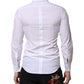 Dolce & Gabbana White Cotton GOLD Long Sleeves Men Dress Shirt