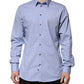 Dolce & Gabbana Blue Cotton GOLD Long Sleeves Dress Shirt