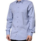 Dolce & Gabbana Blue Cotton GOLD Long Sleeves Dress Shirt
