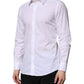 Dolce & Gabbana White Cotton GOLD Long Sleeves Dress Shirt