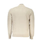 Harmont & Blaine Beige Half-Zip Sweater with Embroidery Detail Mens Sweater