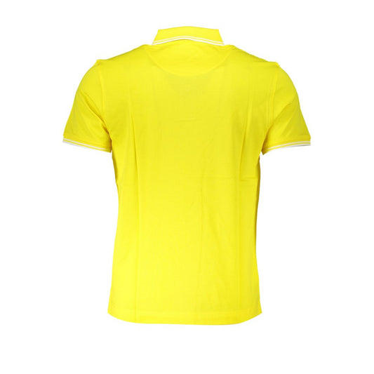 Harmont & Blaine Elegant Yellow Cotton Polo with Contrast Details Mens T-Shirt